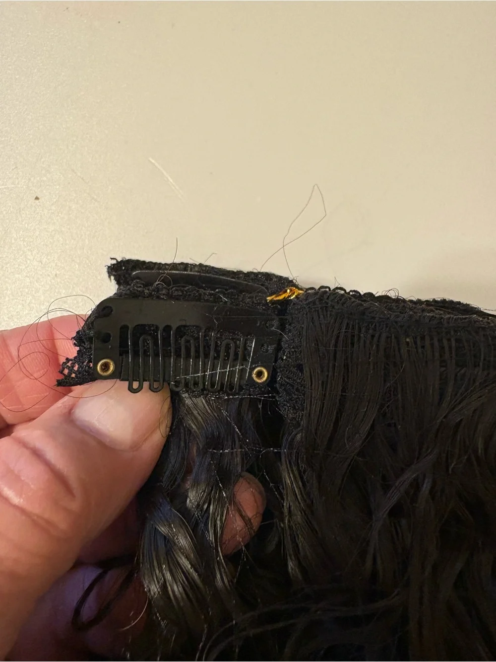 Dark Black Curly Clip-In Hair Extension - Natural Black